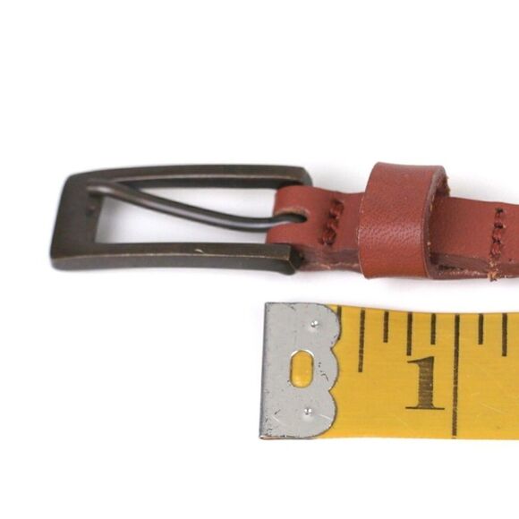 Voicemail TAN BROWN LEATHER 3/8"Wd STUDDED WRAP DRESS WOMEN'S BELT Sz M (F97 - Picture 8 of 12